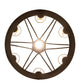 Meyda Lighting Lakeshore 30" 7-Light Wrought Iron Chandelier With Beige Natural Textrene Shade