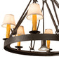 Meyda Lighting Lakeshore 30" 7-Light Wrought Iron Chandelier With Beige Natural Textrene Shade