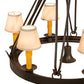 Meyda Lighting Lakeshore 30" 7-Light Wrought Iron Chandelier With Beige Natural Textrene Shade