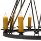Meyda Lighting Lakeshore 36" 12-Light 2-Tier Antique Iron Gate Chandelier With Amber Faux Candlelight