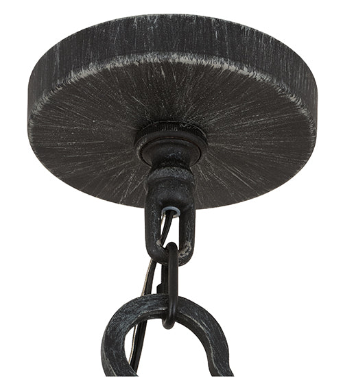 Meyda Lighting Lakeshore 36" 12-Light 2-Tier Antique Iron Gate Chandelier With Amber Faux Candlelight