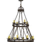 Meyda Lighting Lakeshore 36" 12-Light 2-Tier Classic Rust Chandelier With Ivory Faux Candlelight