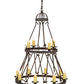 Meyda Lighting Lakeshore 36" 12-Light 2-Tier Classic Rust Chandelier With Ivory Faux Candlelight