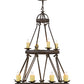 Meyda Lighting Lakeshore 36" 12-Light 2-Tier Classic Rust Chandelier With Ivory Faux Candlelight