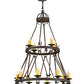 Meyda Lighting Lakeshore 36" 12-Light 2-Tier Classic Rust Chandelier With Ivory Faux Candlelight