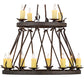 Meyda Lighting Lakeshore 36" 12-Light 2-Tier Classic Rust Chandelier With Ivory Faux Candlelight