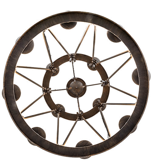 Meyda Lighting Lakeshore 36" 12-Light 2-Tier Classic Rust Chandelier With Ivory Faux Candlelight
