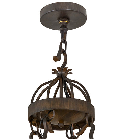 Meyda Lighting Lakeshore 36" 12-Light 2-Tier Classic Rust Chandelier With Ivory Faux Candlelight