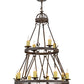 Meyda Lighting Lakeshore 36" 12-Light 2-Tier Classic Rust Chandelier With Ivory Faux Candlelight