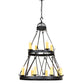 Meyda Lighting Lakeshore 36" 12-Light 2-Tier Old Wrought Iron Ceiling Chandelier With Ivory Faux Candlelight