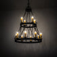 Meyda Lighting Lakeshore 36" 12-Light 2-Tier Old Wrought Iron Ceiling Chandelier With Ivory Faux Candlelight
