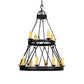 Meyda Lighting Lakeshore 36" 12-Light 2-Tier Old Wrought Iron Ceiling Chandelier With Ivory Faux Candlelight