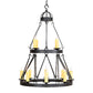 Meyda Lighting Lakeshore 36" 12-Light 2-Tier Old Wrought Iron Ceiling Chandelier With Ivory Faux Candlelight