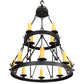 Meyda Lighting Lakeshore 36" 12-Light 2-Tier Old Wrought Iron Ceiling Chandelier With Ivory Faux Candlelight
