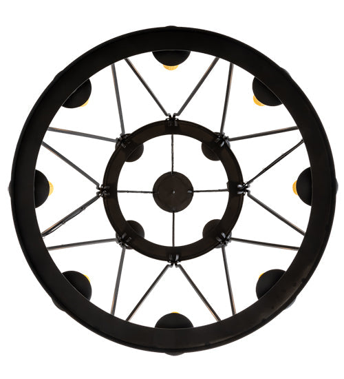 Meyda Lighting Lakeshore 36" 12-Light 2-Tier Old Wrought Iron Ceiling Chandelier With Ivory Faux Candlelight
