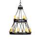 Meyda Lighting Lakeshore 36" 12-Light 2-Tier Old Wrought Iron Ceiling Chandelier With Ivory Faux Candlelight