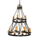 Meyda Lighting Lakeshore 36" 13-Light 2-Tier Timeless Bronze Vein Chandelier With Ivory Faux Candlelight