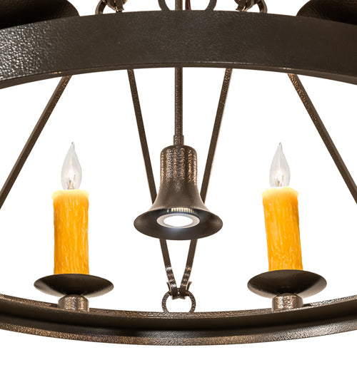 Meyda Lighting Lakeshore 36" 13-Light 2-Tier Timeless Bronze Vein Chandelier With Ivory Faux Candlelight