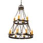 Meyda Lighting Lakeshore 36" 13-Light 2-Tier Timeless Bronze Vein Chandelier With Ivory Faux Candlelight