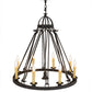 Meyda Lighting Lakeshore 36" 9-Light Antique Iron Gate Chandelier With Ivory Faux Candlelight