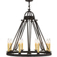 Meyda Lighting Lakeshore 36" 9-Light Antique Iron Gate Chandelier With Ivory Faux Candlelight