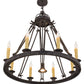 Meyda Lighting Lakeshore 36" 9-Light Antique Iron Gate Chandelier With Ivory Faux Candlelight