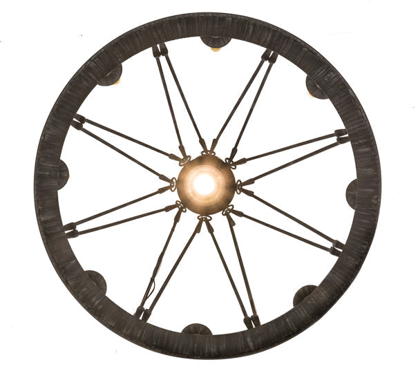 Meyda Lighting Lakeshore 36" 9-Light Antique Iron Gate Chandelier With Ivory Faux Candlelight