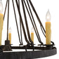 Meyda Lighting Lakeshore 36" 9-Light Antique Iron Gate Chandelier With Ivory Faux Candlelight