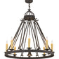 Meyda Lighting Lakeshore 36" 9-Light Antique Iron Gate Chandelier With Ivory Faux Candlelight