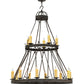 Meyda Lighting Lakeshore 48" 15-Light 2-Tier Coffee Bean Chandelier With Ivory Faux Candlelight