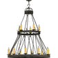 Meyda Lighting Lakeshore 48" 15-Light 2-Tier Coffee Bean Chandelier With Ivory Faux Candlelight
