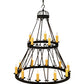 Meyda Lighting Lakeshore 48" 15-Light 2-Tier Coffee Bean Chandelier With Ivory Faux Candlelight