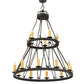 Meyda Lighting Lakeshore 48" 15-Light 2-Tier Coffee Bean Chandelier With Ivory Faux Candlelight