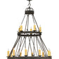 Meyda Lighting Lakeshore 48" 15-Light 2-Tier Coffee Bean Chandelier With Ivory Faux Candlelight