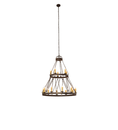Meyda Lighting Lakeshore 48" 15-Light 2-Tier Cortez Gold Chandelier With Ivory Faux Candlelight