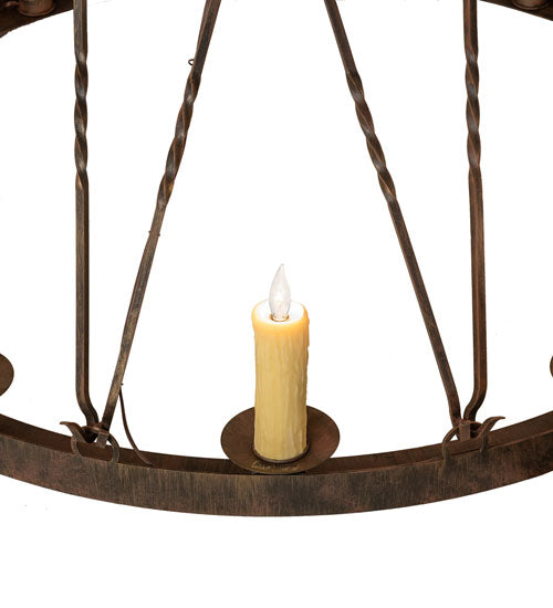 Meyda Lighting Lakeshore 48" 15-Light 2-Tier Cortez Gold Chandelier With Ivory Faux Candlelight