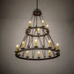 Meyda Lighting Lakeshore 48" 15-Light 2-Tier Gilded Tobacco Chandelier With Ivory Faux Candlelight