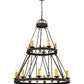 Meyda Lighting Lakeshore 48" 15-Light 2-Tier Gilded Tobacco Chandelier With Ivory Faux Candlelight