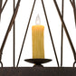 Meyda Lighting Lakeshore 48" 15-Light 2-Tier Gilded Tobacco Chandelier With Ivory Faux Candlelight