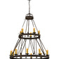 Meyda Lighting Lakeshore 48" 15-Light 2-Tier Gilded Tobacco Chandelier With Ivory Faux Candlelight