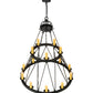 Meyda Lighting Lakeshore 48" 15-Light Satin Black Wrought Chandelier With Ivory Faux Candlelight