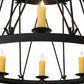 Meyda Lighting Lakeshore 48" 15-Light Satin Black Wrought Chandelier With Ivory Faux Candlelight
