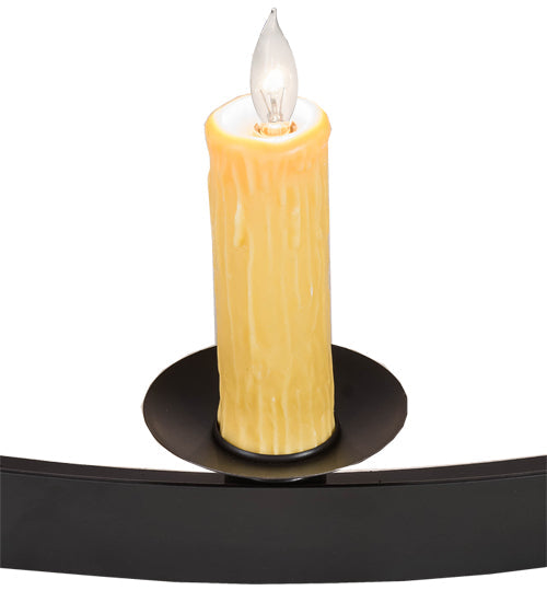 Meyda Lighting Lakeshore 48" 15-Light Satin Black Wrought Chandelier With Ivory Faux Candlelight