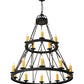 Meyda Lighting Lakeshore 48" 15-Light Satin Black Wrought Chandelier With Ivory Faux Candlelight