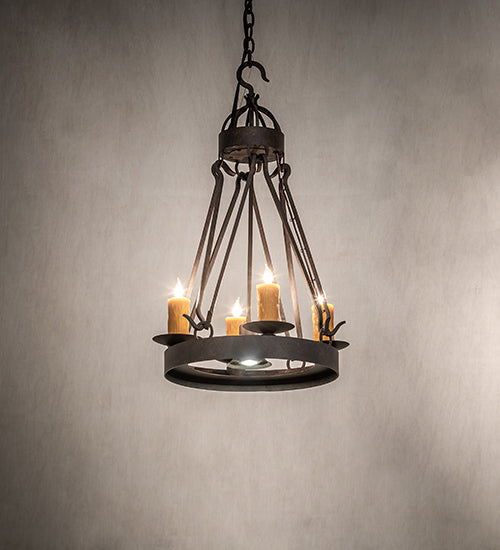 Meyda Lighting Lakeshore 48" 5-Light Cajun Spice Chandelier With Amber Faux Candlelight