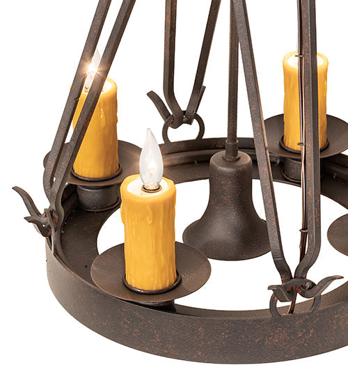 Meyda Lighting Lakeshore 48" 5-Light Cajun Spice Chandelier With Amber Faux Candlelight