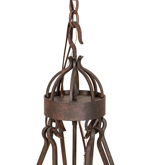 Meyda Lighting Lakeshore 48" 5-Light Cajun Spice Chandelier With Amber Faux Candlelight
