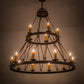 Meyda Lighting Lakeshore 54" 15-Light 2-Tier Antique Rust Chandelier With Amber Faux Candlelight