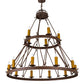 Meyda Lighting Lakeshore 54" 15-Light 2-Tier Antique Rust Chandelier With Amber Faux Candlelight