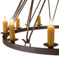 Meyda Lighting Lakeshore 54" 15-Light 2-Tier Antique Rust Chandelier With Amber Faux Candlelight